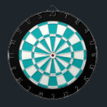 Teal Black and White Darttavla<br><div class="desc">Teal Black and White Dart Board</div>