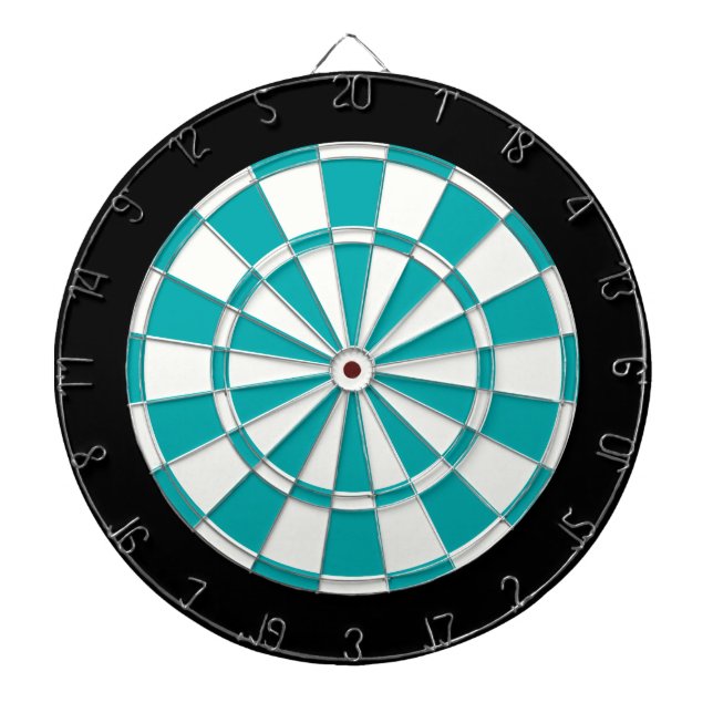 Teal Black and White Darttavla (Framsidan)