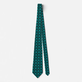Teal Black Buffalo Heart Plaid Neck Tie Slips
