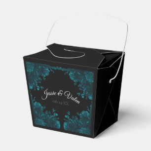Teal Black Gothic Bröllop Ut Presentaskar