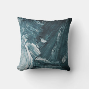 Teal Black Grått & White Abstract Design Kudde