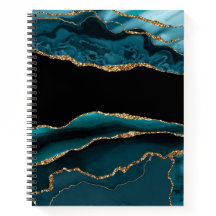 TEAL BLACK GULD AGATE LOOK