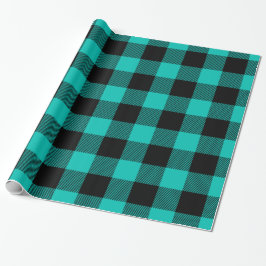 Teal Black Huge Buffalo Play Lumberjack Tartan Presentpapper