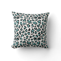 Teal Black Leopard Animal Print Mönster