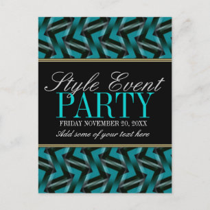 Teal Black Office Party-inbjudningskort Inbjudan Vykort