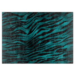 Teal & Black Ombre Glam Glitter Tiger Rand