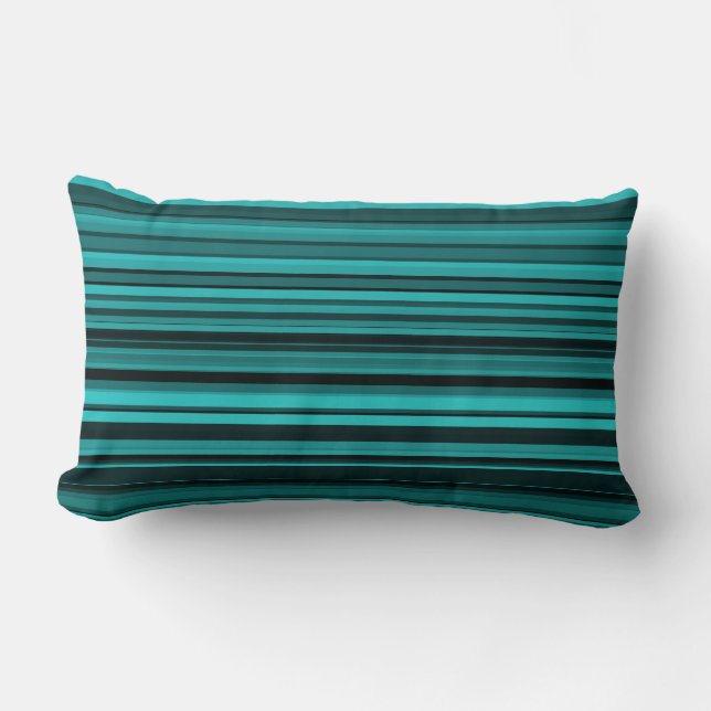 Teal Black Rand Lumbarkudde (Framsida)