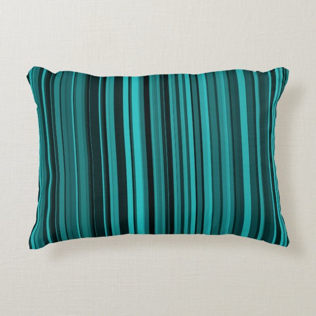 Teal Black Rand Prydnadskudde (Framsidan)