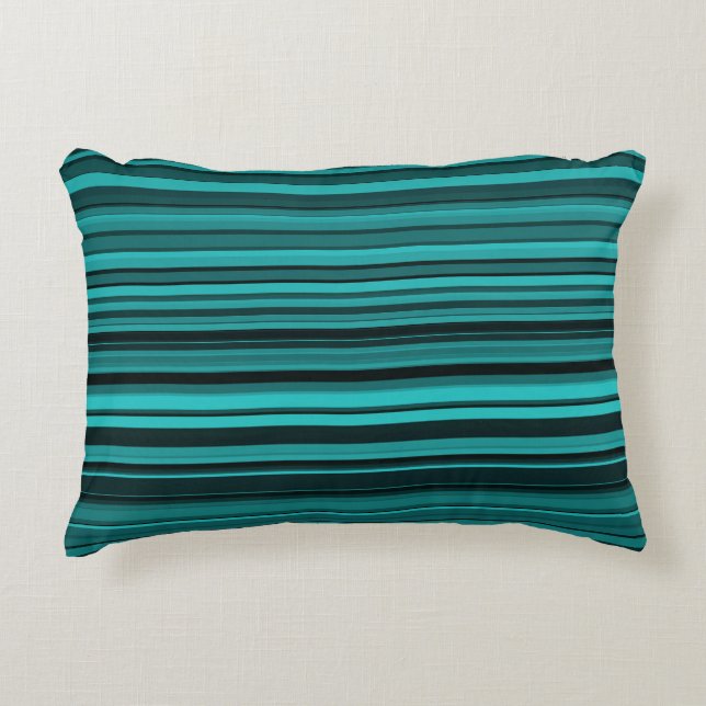 Teal Black Rand Prydnadskudde (Framsidan)