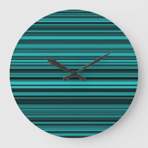 Teal Black Rand Stor Klocka