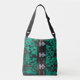 Teal Black Snöre Steampunk Kor Body Tote Bag Axelväska