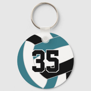Teal Black volleyball Team färg Nyckelring