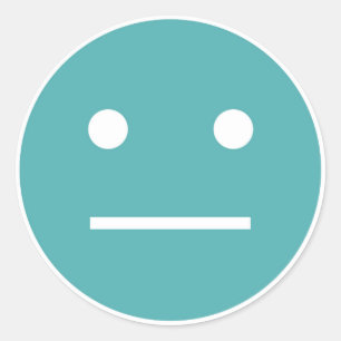 Teal blank ansikte emoji runt klistermärke