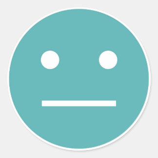 Teal blank ansikte emoji runt klistermärke