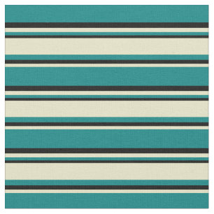 Teal, Blek Goldenrod och Black Rand Tyg