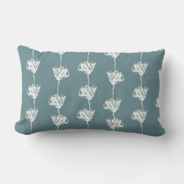 Teal Blommigt Bedroom Pillow Lumbarkudde