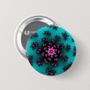 Teal Blommigt Sprinkles Knapp