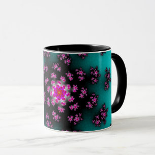 Teal Blommigt Sprinkles Mugg