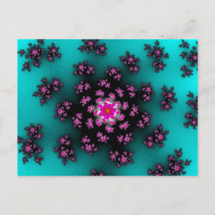 Teal Blommigt Sprinkles Vykort