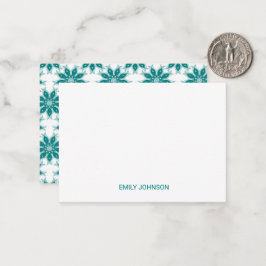 Teal-blommor, eget namn, vitt anteckningskort