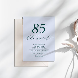 Teal & Blue   80 år, 80:e Födelsedagsfesten förlor Inbjudningar