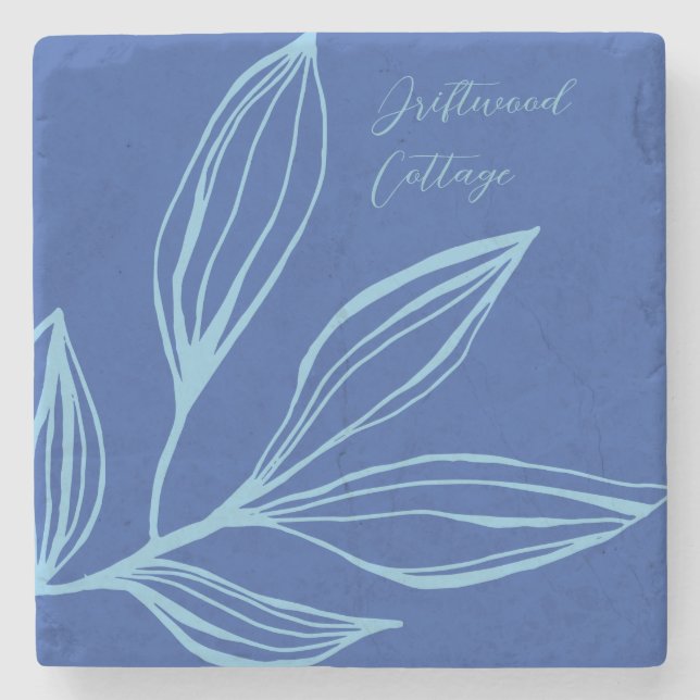 Teal & Blue Abstrakt Marine Underlägg med Namn (Framsidan)