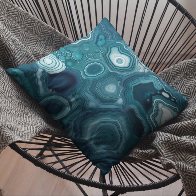 Teal Blue Agate Stone Kudde (Skapare uppladdad)