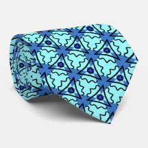 Teal, Blue and Black Mönster Neck Tie