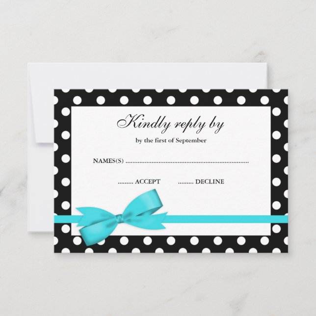 Teal Blue and Black Polka Dot Bow OSA (Framsida)