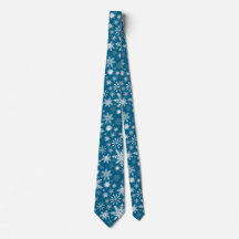 Teal Blue and White jul Snowflake Ties