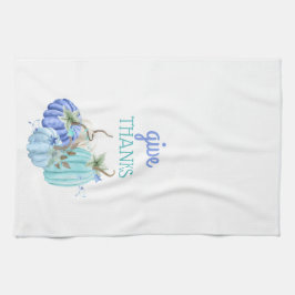 Teal Blue Aqua Taupe Pumpkin - höstfall Kökshandduk