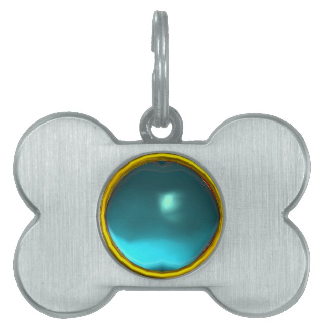 TEAL BLUE AQUAMARINE GEM STONE NAMNBRICKA HUSDJUR (Framsidan)