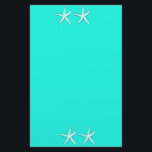 Teal Blue Background Starfish Seastars Beach 2020 Brevpapper<br><div class="desc">Tryckt med fast,  ljusstark och färgstark,  tårblått bakgrund och stjärnfiskdesign. Känn dig fri att anpassa som du vill genom att lägga till egna texter!</div>