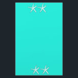 Teal Blue Background Starfish Seastars Beach 2020 Brevpapper<br><div class="desc">Tryckt med fast,  ljusstark och färgstark,  tårblått bakgrund och stjärnfiskdesign. Känn dig fri att anpassa som du vill genom att lägga till egna texter!</div>