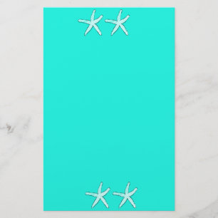 Teal Blue Background Starfish Seastars Beach 2020 Brevpapper