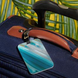 Teal Blue Banded Agate Mönster Bagagebricka