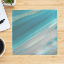 Teal Blue Banded Agate Mönster Underlägg Sten