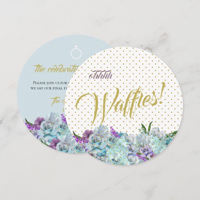 Teal Blue Bouquet Bröllop Suite Brunch Mottagning Inbjudningar (Fram/baksida)