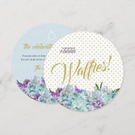 Teal Blue Bouquet Bröllop Suite Brunch Mottagning Inbjudningar