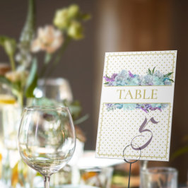 Teal Blue Bouquet Bröllop Suite Shower Party Bordsnummer