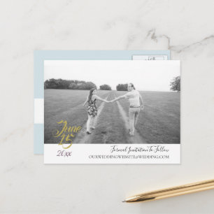 Teal Blue Bouquet Bröllop Suite Spara datum Vykort