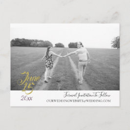 Teal Blue Bouquet Bröllopssvit Spara datum Vykort