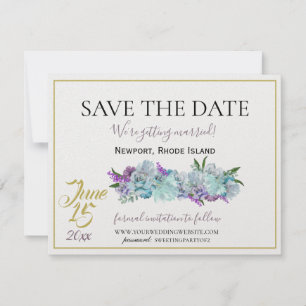 Teal Blue Bouquet Traditional Bröllop Suite Spara Datumet