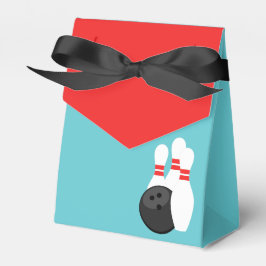 Teal Blue Bowling Favor Boxes Presentaskar