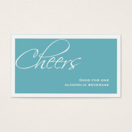 Teal blue bröllop Forme anpassningsbar event drink Visitkort