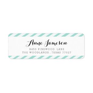Teal Blue Carnival Rand Adressetiketter Returadress Etikett