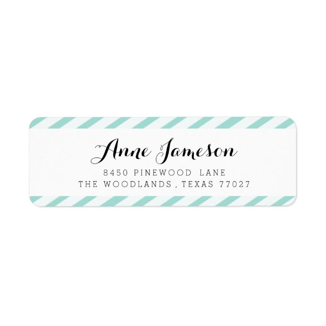Teal Blue Carnival Rand Adressetiketter Returadress Etikett (Framsidan)