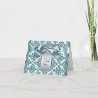 Teal Blue Damask, tack. Tack Kort