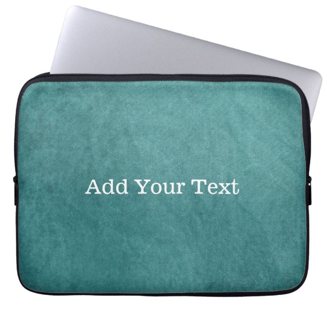 Teal Blue Digital Fabric Struktur av Shirley Taylo Laptop Sleeve (Framsidan)