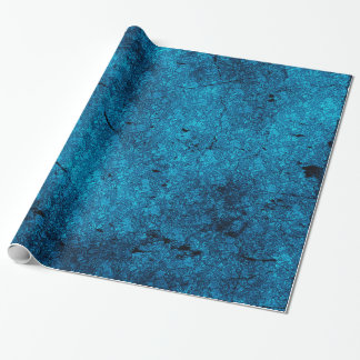 Teal Blue Distress Goth Damask Wrapping Papper Presentpapper
